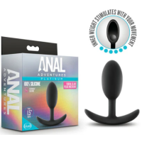 Anal Adventures Platinum Silicone Vibra Slim Plug Medium Anal Adventures Platinum Silicone Vibra Slim Plug Medium